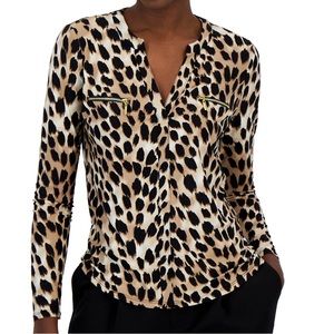 I.N.C. Cheetah Zip Pocket Top